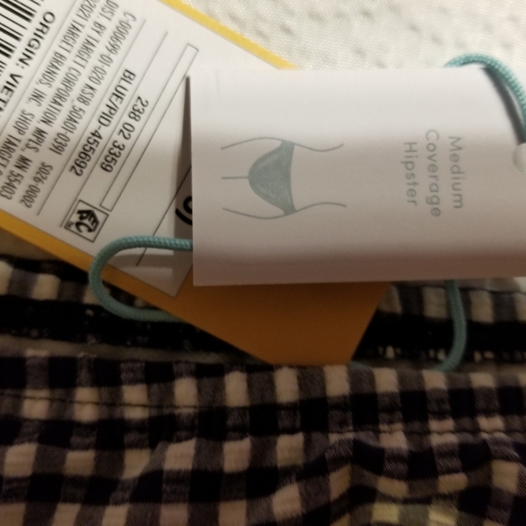 NWT GINGHAM  BIKINI BOTTOM SWIM MEDIUM COVERAGE HIPSTER VOLLEY BALL. cute - Picture 2 of 5